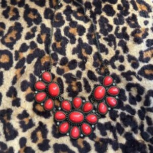 Costume coral squash blossom necklace